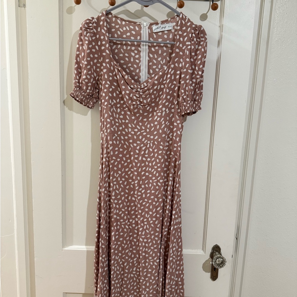 Petal & Pup Brown and White Midi Dress